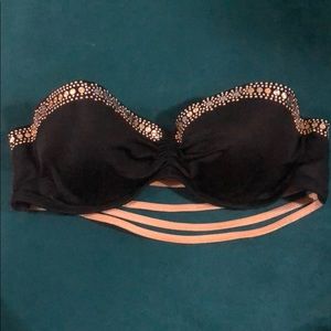 Strapless black glitzy Victoria’s Secret swimsuit